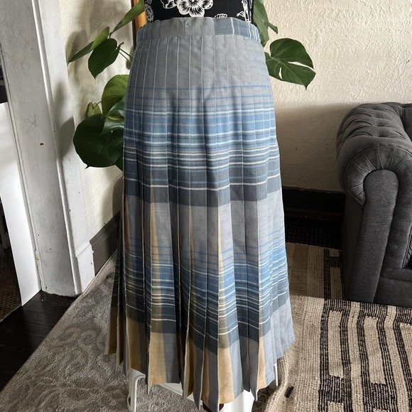 VTG Charlotte Ford Classique Reversible Pleated Midi Skirt Pure Wool 8 GORGEOUS - Picture 8 of 14